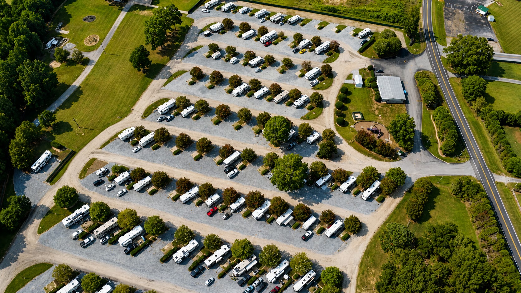 Aerial view of the RV sites