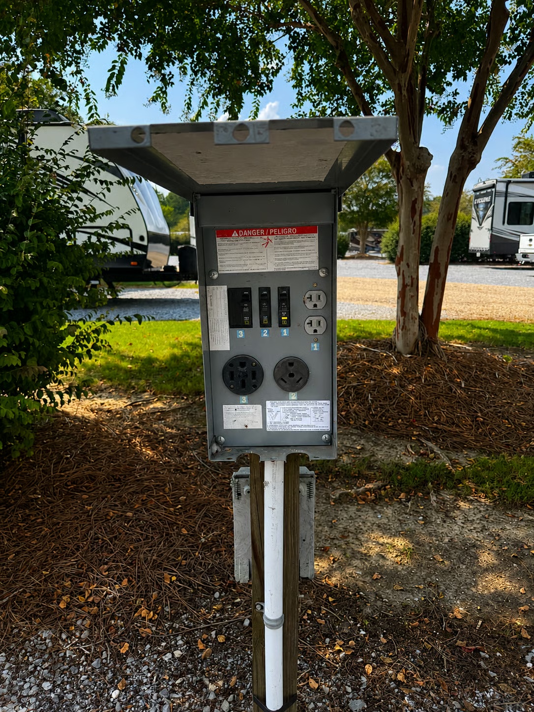 Electrical hookups at an RV site