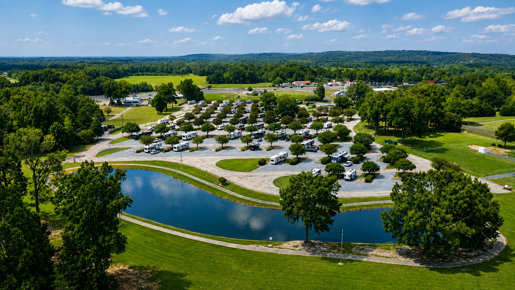 A wide view across the pond
